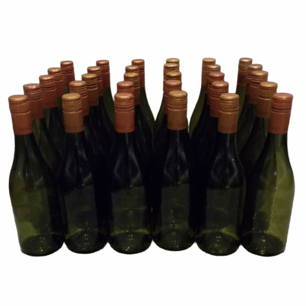 30 green glass wine bottles with tops - Burgundy style